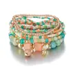 Pulsera Estilo Bohemio de Cuentas de Arroz Transfronteriza para un Verano Relajado en la Costa, Nuevas Pulseras Apilables Multicapa Estilo Vacaciones al por Mayor