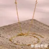 Moda Ins Europea y Americana Simple Versátil Pulsera Joyería Acero Inoxidable Mini Diamante Micro-Pavimentado Bola Redonda Pequeña Cadena Fina Collar