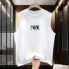 Chaleco Blanco de Algodón Puro para Hombre Verano Chaleco Deportivo Camiseta sin Mangas de Algodón con Estampado de Dibujos Animados Moda Sudadera de Fitness