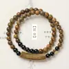 Pulsera de sándalo verde y calcedonia roja pulsera de madera de fuego faltante pulsera de doble anillo femenina masculina pulsera de atributo de sándalo de madera joyería