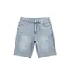Shorts de Mezclilla Rotos 2026 Verano Estilo Delgado Marca de Moda ins Celebridad de Internet Pierna Recta Shorts de Cinco Puntos Modernos Azul Claro