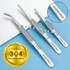 Pinzas de Acero Inoxidable 304 con Dientes, Antideslizantes, para Alimentar Reptiles, Jardinería DIY con Suculentas en Maceta, Engrosadas y Antideslizantes