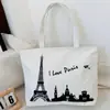 Bolso de Hombro Nuevo Estampado, Bolso de Lona para Mujer de Mano, Bolso Tote Estilo Coreano de Gran Capacidad, Bolso Artístico para Estudiante