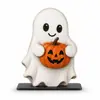 Decorações de Mesa para Halloween Casa Assombrada de Madeira Gato Preto Abóbora Forma de Carro Cena de Festival em Casa de Madeira Arranjo