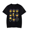 Camiseta Oversize Masculina Clássica 180g Transfronteiriça Estampa Cerveja Feliz T-Shirt