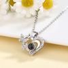 Collar de mariposa de amor con explosiones transfronterizas para mujer, 100 idiomas, proyección de "Te amo", cadena de clavícula de amor, joyería en forma de corazón.