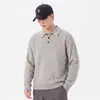 Suéter de punto texturizado de alta gama con cuello de solapa, nueva colección otoño/invierno 2026 para hombre, estilo retro de moda "old money", jersey cálido