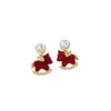 Pendientes de Perla de Poni de Terciopelo Tachonados de Diamantes Aguja Plateada, Pendientes Elegantes Retro Estilo Chino Nuevo, Accesorios para Orejas de Lujo Juvenil de Nicho