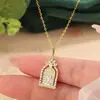 Colar com Pingente Nova Porta da Felicidade em Prata de Lei S925 Feminino Precisão Micro-Incustado Diamante Gaiola de Pássaro Versátil Corrente de Clavícula Atacado