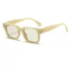 Gafas de Sol Amarillas Estilo Coreano Ins para Hombre, Estilo Urbano de Moda, Forma Cuadrada, Protección UV, Aptas para Lentes Graduados, Gafas de Sol para Mujer