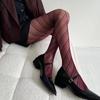 Medias de Red Caladas Jacquard Rayadas Diagonales Retro para Primavera y Verano, Antidesgarros, Estilo Chica Caliente Personalizado, Pantimedias Moldeadoras de Piernas