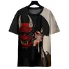 Camiseta de Manga Corta con Cuello Redondo para Hombre de Comercio Exterior Más Vendida Nueva en Amazon Estampado Digital Japonés Creativo de Anime