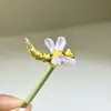 Zibo Cristal Mini Flor Punta del Dedo Pájaro Ramo Adorno de Cristal Regalo Nicho Flor Eterna Decoración de Escritorio Cristal