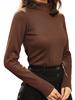 Nova Camisa Base de Lã com Gola Meia-Alta para Primavera e Outono, Top de Seda de Amora de Manga Longa em Cor Sólida para Mulheres, Gola Redonda, Camada Interna Quente
