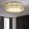 Lámpara de techo de cristal de acero inoxidable, lámpara de dormitorio de lujo ligero, luz elegante de alta gama para sala de estar y vestíbulo, luz LED principal para dormitorio y comedor