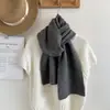Bufanda de punto suave estilo coreano para mujer, otoño e invierno, simple y versátil, calentador de cuello, adecuada para estudiantes y parejas, chal de color liso, moderno