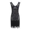 Vestido de Franjas Explosivas de Qualidade Amazon, Tecido à Mão com Lantejoulas, Vestido de Filme Retrô Europeu e Americano dos Anos 1920