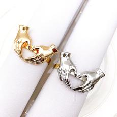 Hotel Día de San Valentín corazón hebilla para servilleta anillo para servilleta anillo para servilleta metal anillo para tela de boca al por mayor