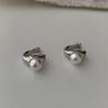 Pendientes Geométricos de Perlas Minimalistas para Mujer Estilo Coreano Moderno Diseño Único Pendientes de Clip de Moda Estilo Ins