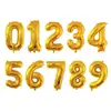 Versión Americana Cuerpo Delgado 32 pulgadas Número Globos de Papel de Aluminio Color Degradado Oro Plata Oro Rosa Globos Numéricos Venta al por Mayor