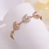 Pulsera Exquisita Minimalista de Hoja Transfronteriza Moda Europea y Americana Boda Incrustada de Circonita Pulsera de Lujo de Gama Alta Modelo Nuevo Más Vendido