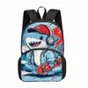 Mochila Escolar Nova Transfronteiriça Temu para Alunos do Ensino Fundamental 16 polegadas Estilo Hip-Hop Desenho Animado Impressa Mochila de Grande Capacidade Redutora de Peso