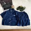 Conjunto de Verano de Manga Corta para Niños 2026 Nuevo Estilo Ropa de Verano para Niños Pequeños Bebé Ropa Infantil Fresca Guapa Estilo Coreano Ropa de Mezclilla