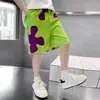 Pantalones Cortos de Verano Finos Estilo Patriota con Estrella para Niños, Pantalones Deportivos de Seda Helada de Moda, Pantalones Florales Holgados de Cinco Puntos para Playa