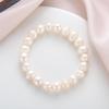 Pulseira de pérolas de água doce naturais 7-8mm textura de crescimento natural quase redonda presente simples para Namorada para mãe