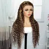Amazon Comercio Exterior Moda Peluca Europea y Americana Cabello Largo Rizado Palo Teñido Rizos Pequeños Peluca Gorro África Caliente Encaje Frontal