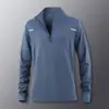 Chaqueta Deportiva para Hombre 2026 Otoño e Invierno Cuello Alto Media Cremallera Camiseta de Ciclismo Ropa de Secado Rápido Nueva Ropa para Correr y Fitness