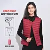 TikTok Transfronterizo Nuevo Chaleco Acolchado para Mujer sin Cuello Cuello en V Ligero Cálido Chaleco Chaleco Cuello Redondo