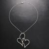 Amazon novo estilo chique duplo coração colar jóias moda oco coração pingente colar Necklace07
