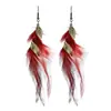 2023 Moda Retro Bohemia Pendientes de Plumas Estilo Étnico Ropa Pendientes de Hada