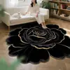 Nuevo Alfombra de Piso para Estéreo de Sala de Estar de Terciopelo de Cristal de Flor Grande con Forma Especial Alfombra de Mesa de Café de Sala de Estar Alfombra de Hogar