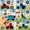 8 Decoración de Collage de Vehículos de Ingeniería Pastoral DIY Cuaderno de Mano Funda de Teléfono Móvil Cuaderno Regalo Creativo Impermeable Pegatinas