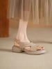 Versión de Cuero Suave~Sandalias Abiertas con Tira Cruzada para Mujer, Nuevo Estilo Verano 2026, Cómodas y Versátiles, Suela Gruesa, Zapatos de Una Tira con Sensación de Caminar sobre las Nubes