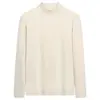 Camiseta térmica de doble cara para hombre de otoño e invierno, capa interior cálida con cuello semi-alto, nueva camiseta de manga larga cálida engrosada