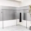 Nueva Tienda de Ropa Estante de Exhibición de Acero Inoxidable Plateado Colgador de Ropa Montado en Pared y Lateral Estantes de Exhibición para Tienda de Ropa de Hombre y Mujer
