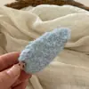 Pinza para el pelo de tweed de lana estilo coreano para otoño e invierno, Pinza lateral dulce y linda, Pinza lateral de alta gama, Pinza BB, Accesorio para el cabello