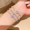 Pulsera Redonda de Moda Super Brillante con Incrustaciones de Cristal Diseño Simple Exquisito Sentido de Diseño Pulsera de Nicho Versátil para el Día a Día Sensación de Alta Gama Joyería para la Mano