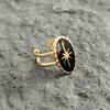 Anillo de Mujer de Moda Europea y Americana Transfronteriza Nueva, Personalidad Simple Retro Versátil de Metal Estrella de Ocho Puntas, Adecuado para Uso Diario