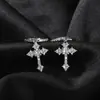 Joyería de Venta Caliente Transfronteriza Europea y Americana Pendientes Clásicos con Forma de Cruz para Mujer Incrustados con Circonita Fabricante Mayorista Frescos y Dulces