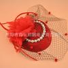Acessórios de Cabeça para Noiva Celebridade Véu de Flores Pequeno Topo de Bolo Acessórios de Cabelo Grampo de Cabelo Retrô República da China Grampo de Cabelo com Pérolas Acessórios de Estúdio