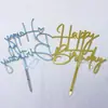 Nueva Decoración Creativa para Pastel de Cumpleaños Corazón Negro y Dorado Acrílico Topper para Pastel Suministros de Decoración para Hornear Fiestas