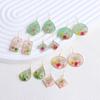 Aretes de Flor Seca Natural Vintage Flor Real Aretes Diseño Nicho Femenino Lujo Ligero Gancho para la Oreja de Flor Geométricos Aretes Transfronterizos Venta al por Mayor