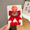 Ambiente de fiesta de Año Nuevo dulce tela roja relleno de algodón lazo pasador diadema para el cabello accesorios para el cabello infantiles tocado de regalo