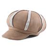 Gorra Octogonal de Gamuza Acolchada Gruesa de Lana de Cordero Estilo Coreano para Mujer Otoño e Invierno Cálida Boina de Pintor Boina de Repartidor