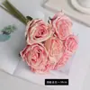 Tela de seda de alta gama ramo de rosas de 7 cabezas flores artificiales decoración retro para el hogar diseño de lugar de boda ramo de rosas