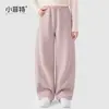 Calça de Inverno Nova Estilo Fete Girls Macia Peluda Veludo Integrado Sabre Calça Casual Cor Sólida Quente Calça Longa para Crianças Médias e Grandes